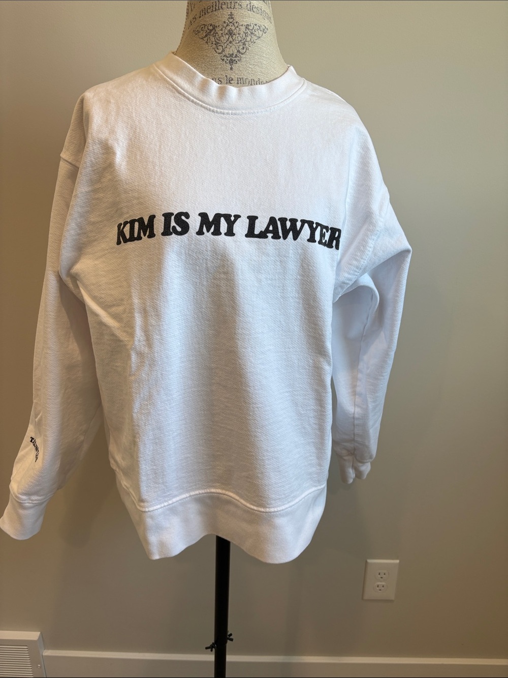 TALENTLESS White 'KIM IS MY LAWYER' Graphic Sweatshirt